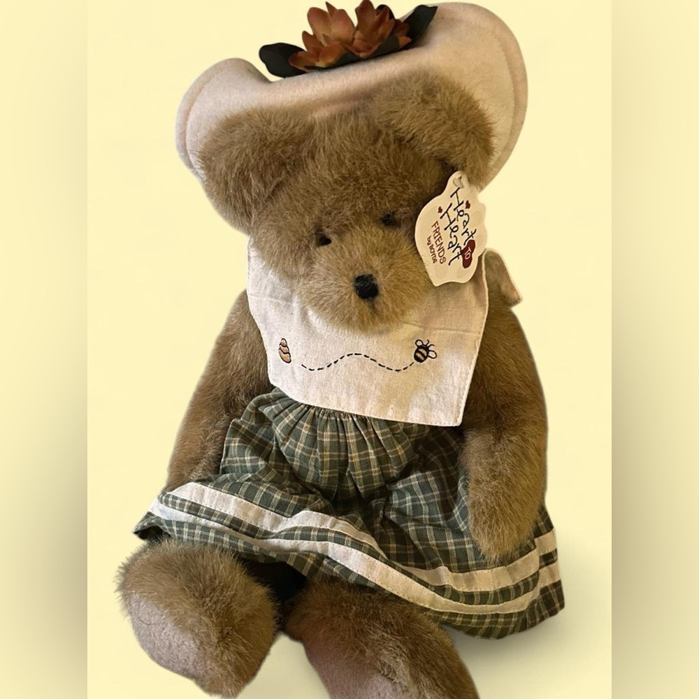 Adorable Brown Teddy Bear with Hat and Dress